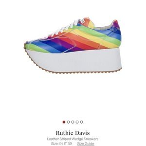 RUTHIE DAVIS RAINBOW "PRIDE" PLATFORM SNEAKERS, RARE FIND!
